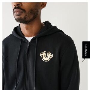 True Religion black and gold hoodie
